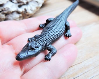 MINIATURE BLACK CAIMAN Animal Figures Figurines Crocodile