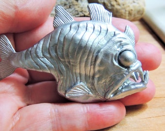 MINIATURE DEEP SEA Fish Marine Hatchetfish Animal Figure Figurine Dollhouse Diorama Terrarium Fairy Garden