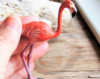 Large MINIATURE FLAMINGO Bird Animals Figure Figurine Fairy Garden Diorama Terrarium Model Exotic Tropical