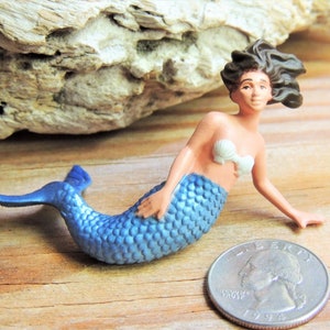 MINIATURE MERMAID Figurine Figure Fairy Garden Dollhouse Diorama Terrarium Small Mini Cupcake Cake Topper Mythical Creature For Crafts