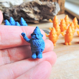 Tiny GNOME MINIATURE Orange Blue Figures Figurines Dollhouse Fairy Garden Diorama Terrarium Supply Small Mini Fairy Tale Miniatures Garden