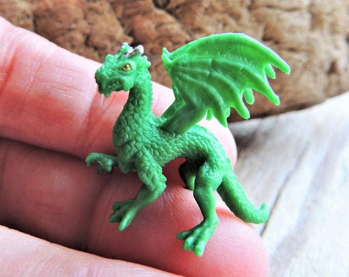 MINIATURE Green DRAGON Figurine Mini Figures Fairy Garden Dollhouse ...