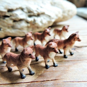 MINIATURE ANIMALS: FOXES Fox Tiny Cute Micro Mini Figurine Terrarium Fairy Garden Figure Dollhouse Diorama Small Minis Woodland Bulk Set Lot