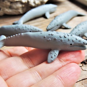 MINIATURES GRAY WHALE Animal Figurine Figure Dollhouse Fairy Garden Diorama Terrarium Supply Small Mini Sea Creature Whales Accessory Model