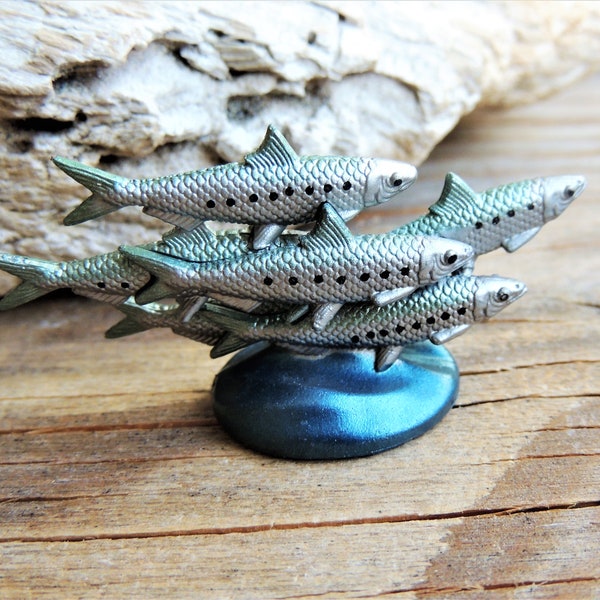 MINIATURE SARDINES School Fish Animal Figurine Figure Dollhouse Fairy Garden Diorama Terrarium Supply Mini Sea Creature Miniatures Accessory