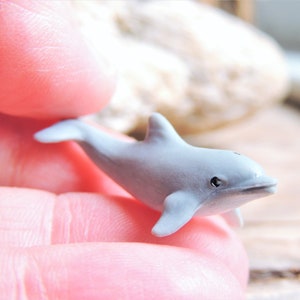 DOLPHIN MINIATURE Figurine Figure Fairy Garden Dollhouse Diorama Terrarium Small Mini Soft Rubber Animals Micro Miniatures Sea Life Ocean