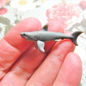 Great White Shark MINIATURES Sea Animal Figure Dollhouse Fairy Gardens Figurines Diorama Terrarium Small Tiny Micro Miniatures Mini Figures