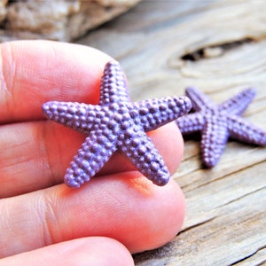 MINIATURE PURPLE STARFISH: Tiny Sea Life Animals Figurine Figure Dollhouse Fairy Garden Diorama Terrarium Small Micro Mini Miniatures Soft