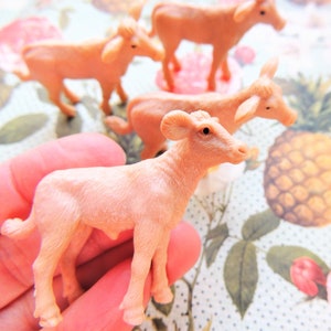 MINIATURE COW CALF Farm Animal Figure Plastic Figurines Fairy Garden Dollhouse Terrarium Diorama Craft Supply Mini Small Cows Miniatures