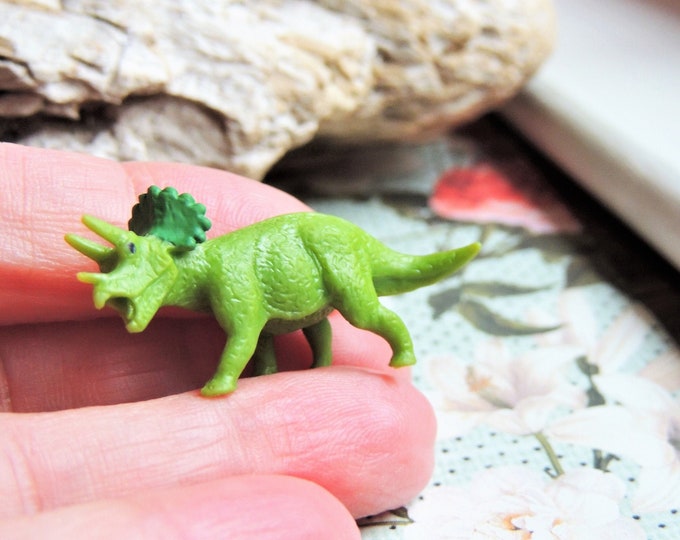 Miniature Dinosaur Triceratops Figurine Figure Tiny Dino Fairy Etsy Miniature Dinosaur Triceratops Figurine Figure Tiny Dino Fairy Etsy