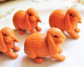 MINIATURE BUNNY Lop Eared Rabbit Animals Plastic Toy Figures Figurine Dollhouse Diorama Terrarium Supplies Small Craft Shadow Box Mini Pet