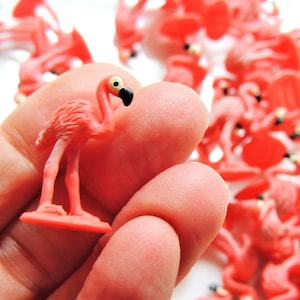 MINIATURE FLAMINGO Tiny Animals Figures Figurines Terrarium Supply Bird Pink Flamingos Dollhouse Fairy Garden Diorama Small Miniatures 1:12