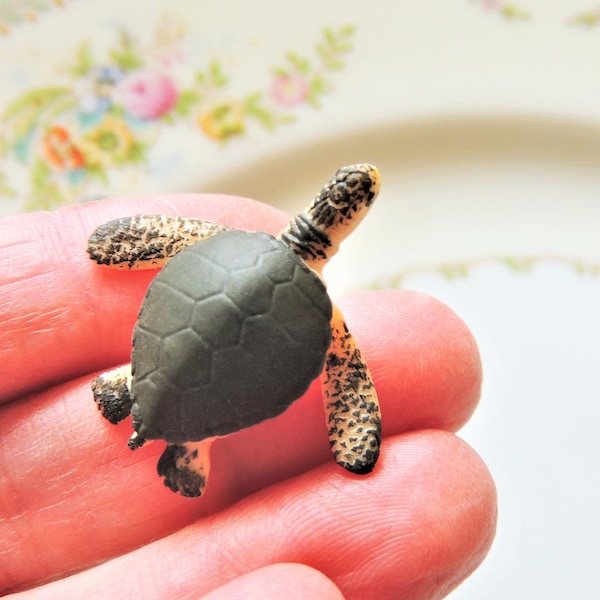 Miniature de tortue de mer figurines d'animaux Micro Minis maison de poupée diorama terrarium jardin féerique petit petit caoutchouc souple Sea Life océan jouets