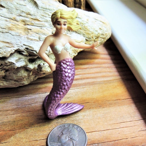 MINIATURE MERMAID Figurine Figure Fairy Garden Dollhouse Diorama Terrarium Small Mini Cupcake Cake Topper Mythical Creature For Crafts