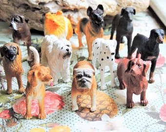 miniature dog figurines plastic