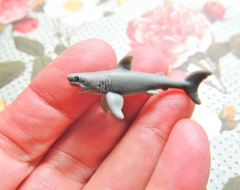 Great White Shark MINIATURES Sea Animal Figure Dollhouse Fairy Gardens Figurines Diorama Terrarium Small Tiny Micro Miniatures Mini Figures