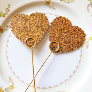 PORTE-photos en fil métallique pour décoration de gâteau Porte-cartes en fil métallique pour décoration de gâteau de mariage Décoration de gâteau Lot de 1 ou 2 gâteaux sans danger pour les aliments