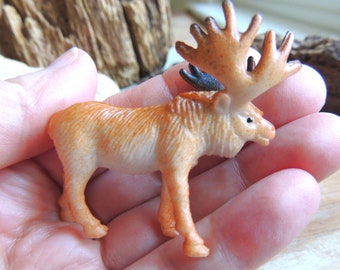 MINIATURE MOOSE Toy Animal Figure Figurine Mini Fairy Gardens Dollhouse Diorama Terrarium Small Miniatures Forest Animals Woodland Figures