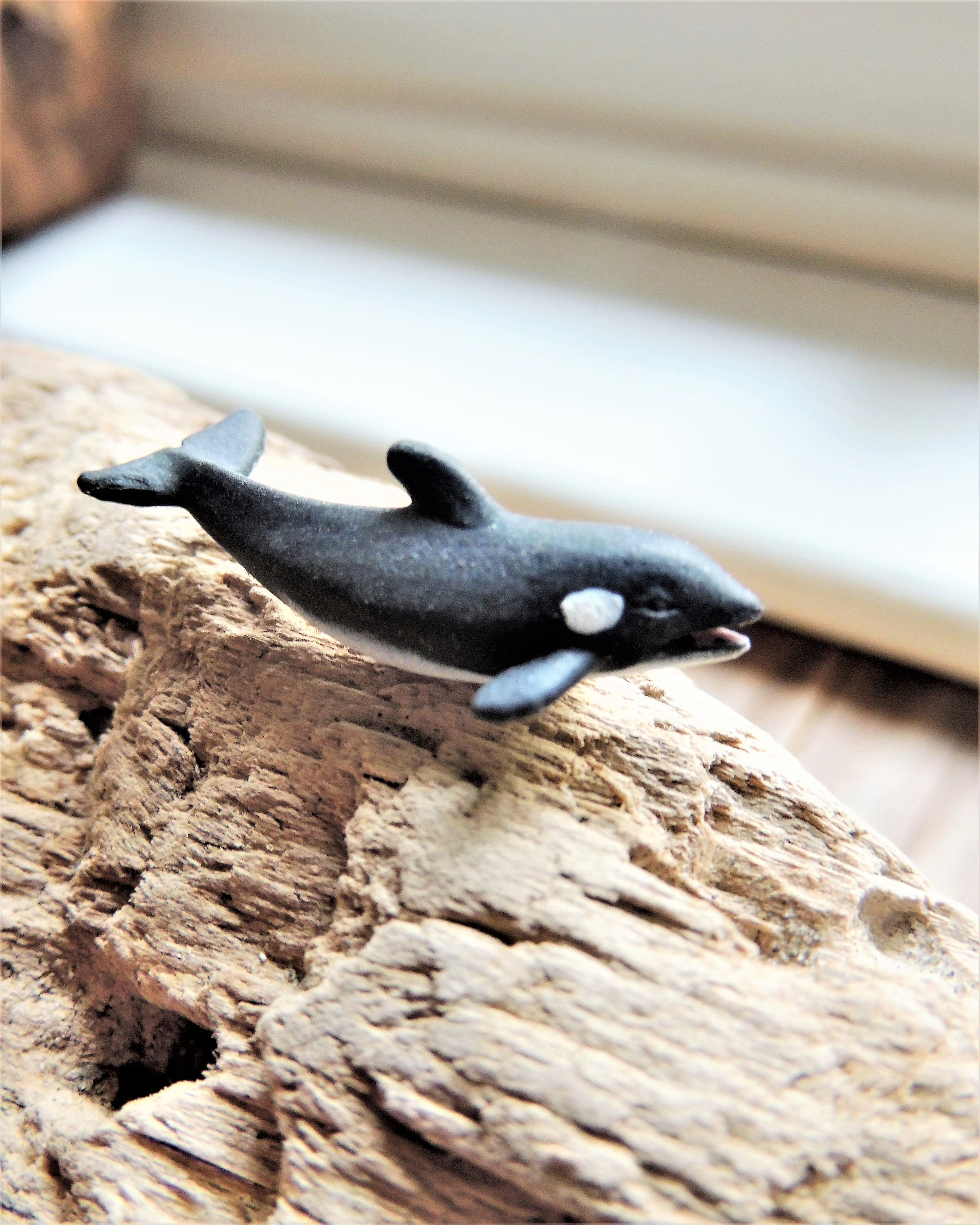 MINIATURE ORCA Killer Whale Sea Animal Figure Dollhouse Fairy