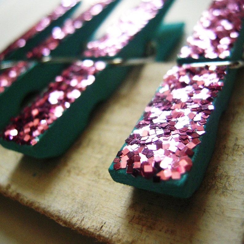 CLOTHESPINS Clothes Pin Glitter Decorative Push Pin Etsy