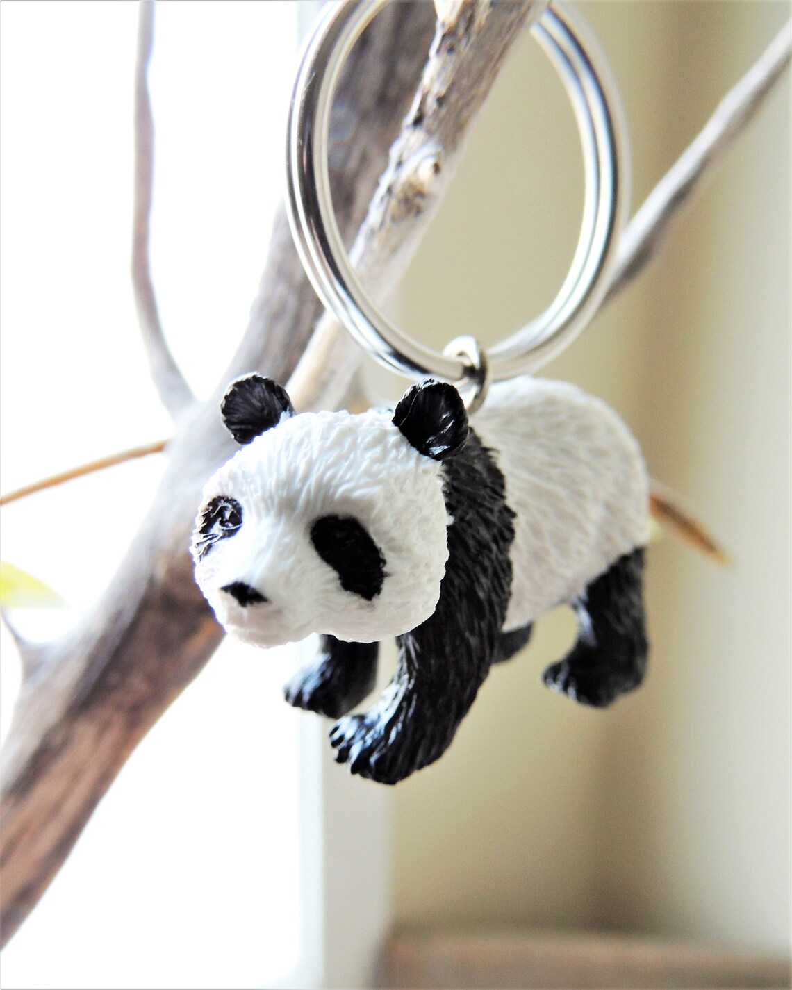 KEYCHAIN Key Chain Giant PANDA Bear Key Ring Key Fob Animal Cute Fun ...
