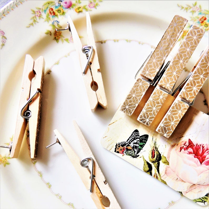 CLOTHESPINS DECORATIVE Clothes Pin Wooden Painted Pins Etsy