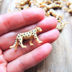 CHEETAH MINIATURES Miniature Animal Figurines Soft Set Lot Figures Dollhouse Fairy Garden Diorama Terrarium Small Craft Mini Tiny Accessory