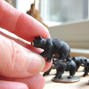 MINIATURE BLACK BEAR Animals Figure Figurine Fairy Garden Terrarium Bears Dollhouse Diorama Supply Small Micro Mini Tiny Miniatures Woodland