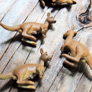 Set of MINIATURE Kangaroo Animals Figurine Figures Fairy Garden Dollhouse Diorama Terrarium Micro Mini Small Tiny Miniatures Craft Supply