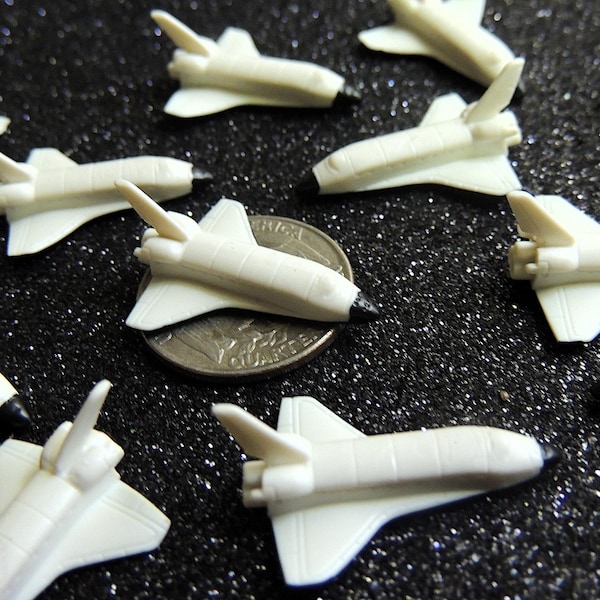 Tiny MINIATURE SPACE SHUTTLES Mini Figurines Figures Dollhouse Diorama Terrarium Fairy Garden Craft Supplies