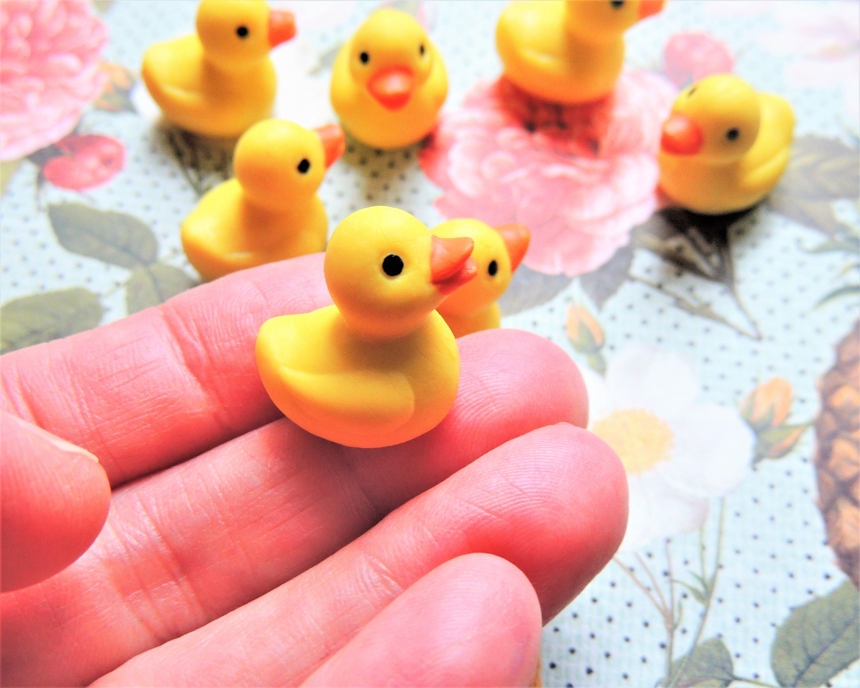 Miniature Ducks, Set of 3 Plastic Mini Ducks, Chicks, Yellow Ducks, Crafts,  Embellishments, Toppers 