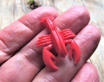 Tiny color glass Lobster hand blown miniature figurine dollhouse crystal animal