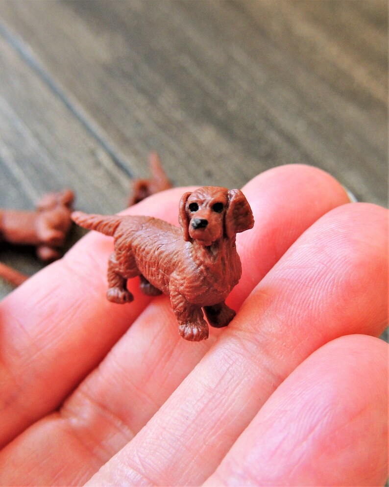 MINIATURE DACHSHUND Dog Figurine Tiny Soft Animal Figures Etsy