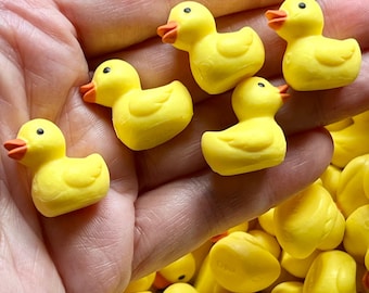 MINIATURE RUBBER DUCKS Ducky Tiny Mini Figure For Fairy Gardens Dollhouse Diorama Terrarium Figurine