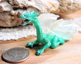 NUAGE MINIATURE DRAGON Turquoise Figurine Fée Jardin Maison de Poupée Diorama Terrarium Modèle Mythique dnd