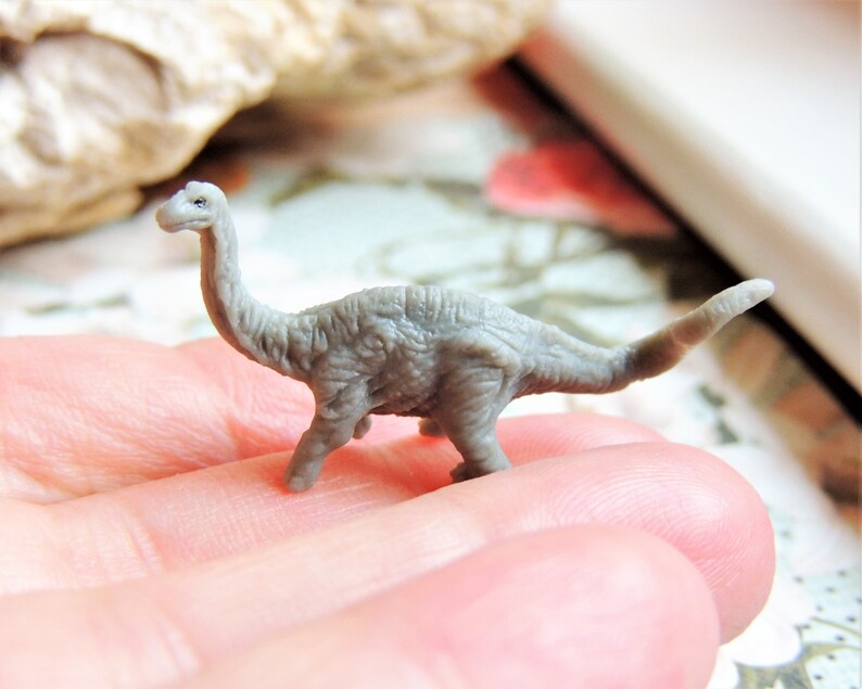 MICRO MINIATURE DINOSAUR Triceratops Figurine Figure Fairy Etsy