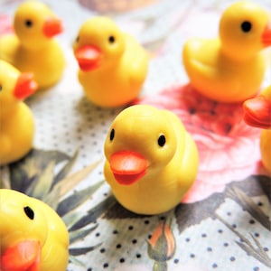 Set of MINIATURE RUBBER DUCKS Ducky Tiny Micro Mini For Fairy Gardens Animal Figure Dollhouse Diorama Terrarium Supply Small Minis Lot Bulk