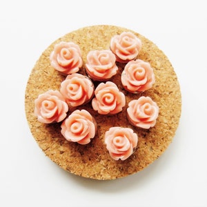 PUSH PINS Decorative Flower Thumbtacks Wedding Boards Rose Bud 10 Coral Tacks Thumb Tack Message Boards Office Decor Corkboard Cubicle Decor image 4