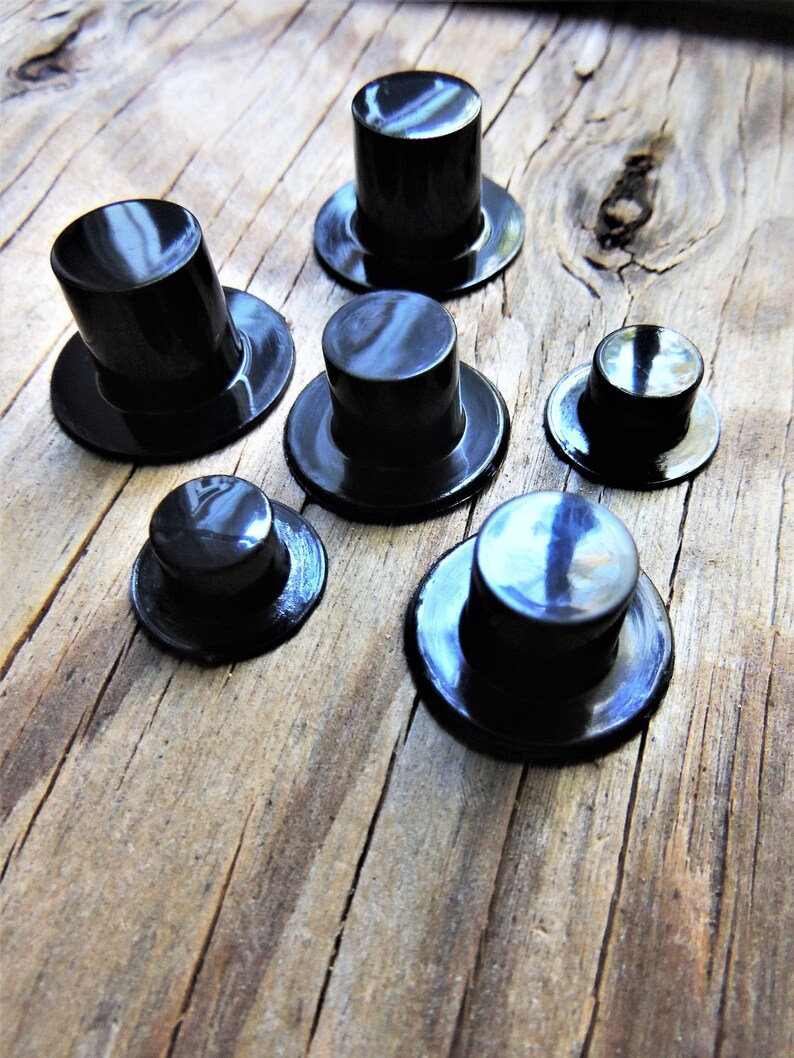 MINI TOP HAT Black Miniature Craft Hats 3 Sizes Plastic | Etsy