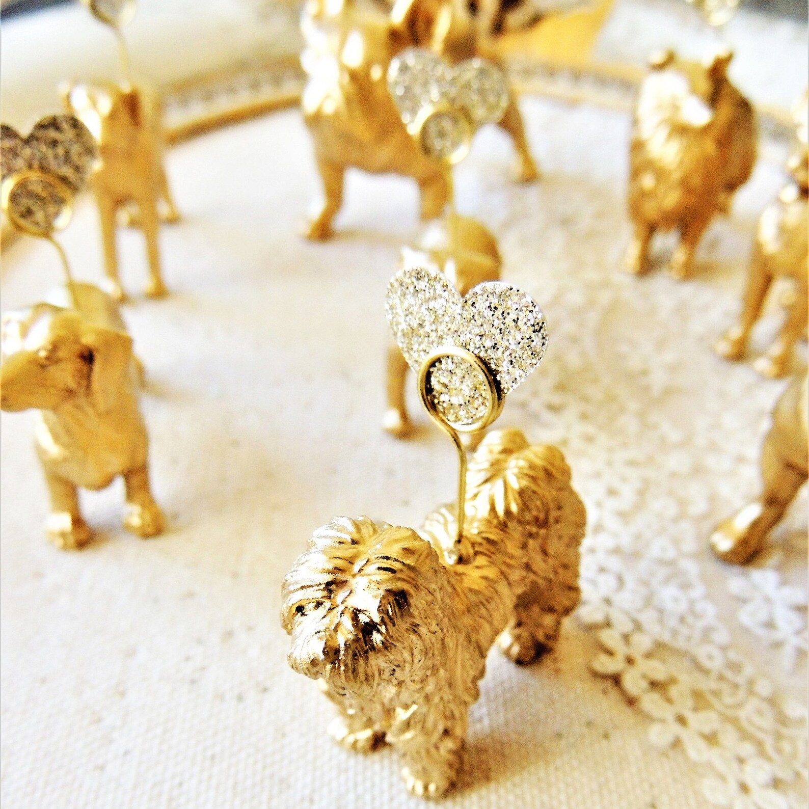 Gold PLACE CARD HOLDERS Wedding Silver Escort Name Card Holder Etsy