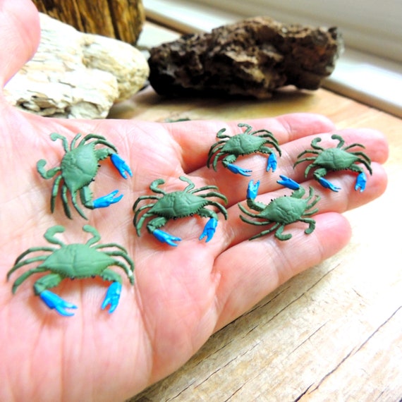 BLUE CRAB MINIATURE Animal Figurine Tiny Mini Figures Micro Minis