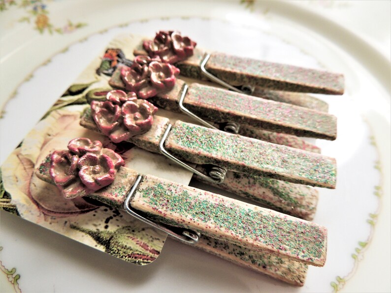 GLITTER CLOTHESPINS DECORATIVE Clothes Pin Wooden Etsy