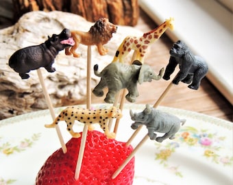 20 Animal Food Picks Party Toothpicks Charcuterie Cupcake Toppers Skewers Appetizer Party Cocktail Martini
