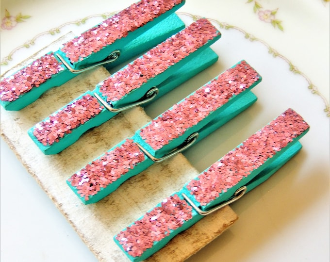 CLOTHESPINS Clothes Pin Glitter Decorative Push Pin Thumbtack