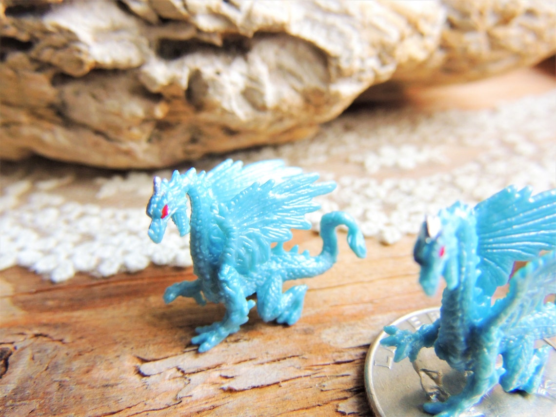 DRAGON MINIATURE Blue Dragon Tiny Figurine Mini Figures - Etsy