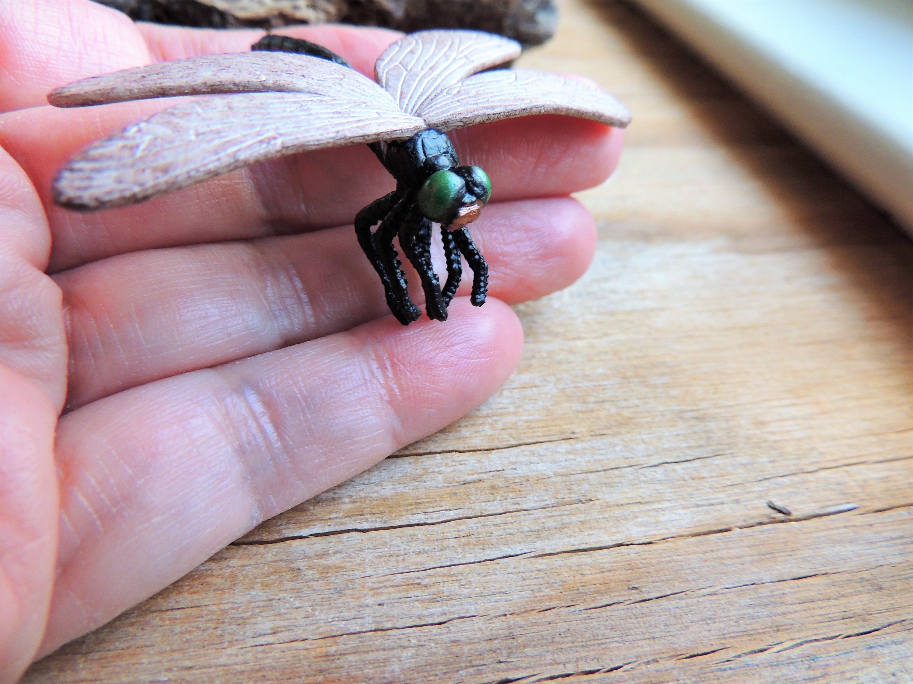 MINIATURE DRAGONFLY Insect Animals Figure Figurine Dollhouse Diorama ...
