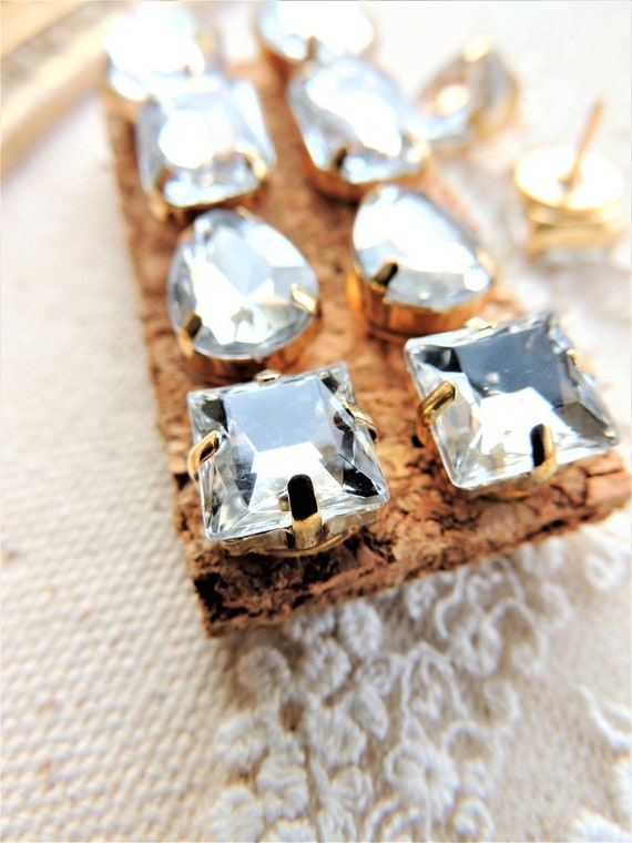 PUSH PINS Gold Classic Diamonds Rhinestone Wedding Pins Etsy