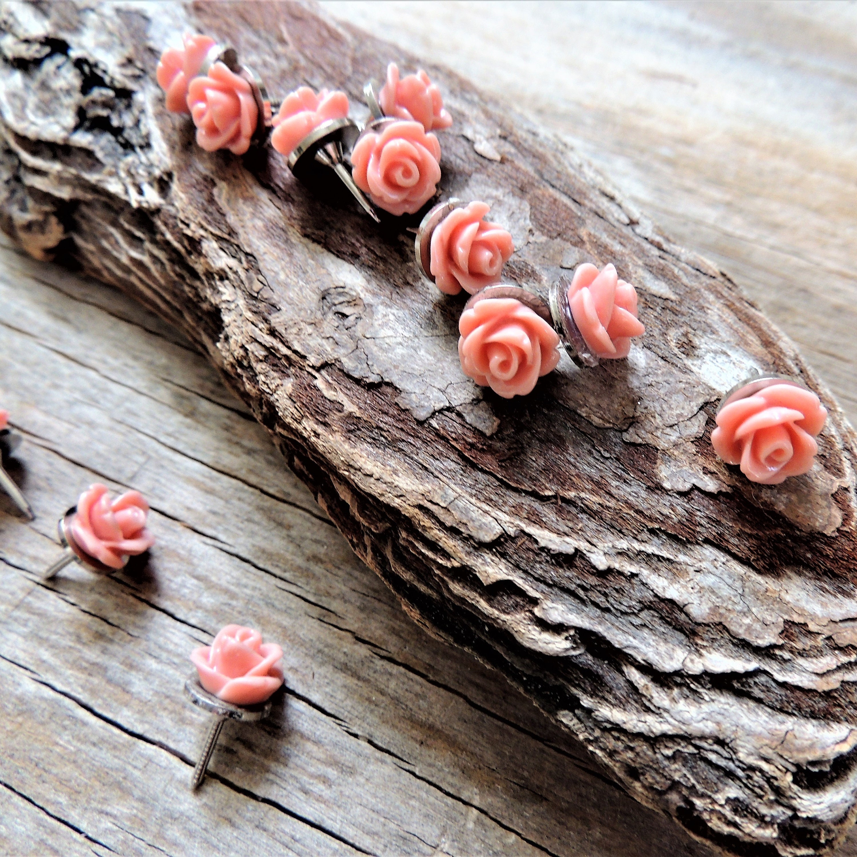 10 piezas de chinchetas de flores para pulgar, tachuelas decorativas de  corcho hechas a mano, suministros de oficina en casa