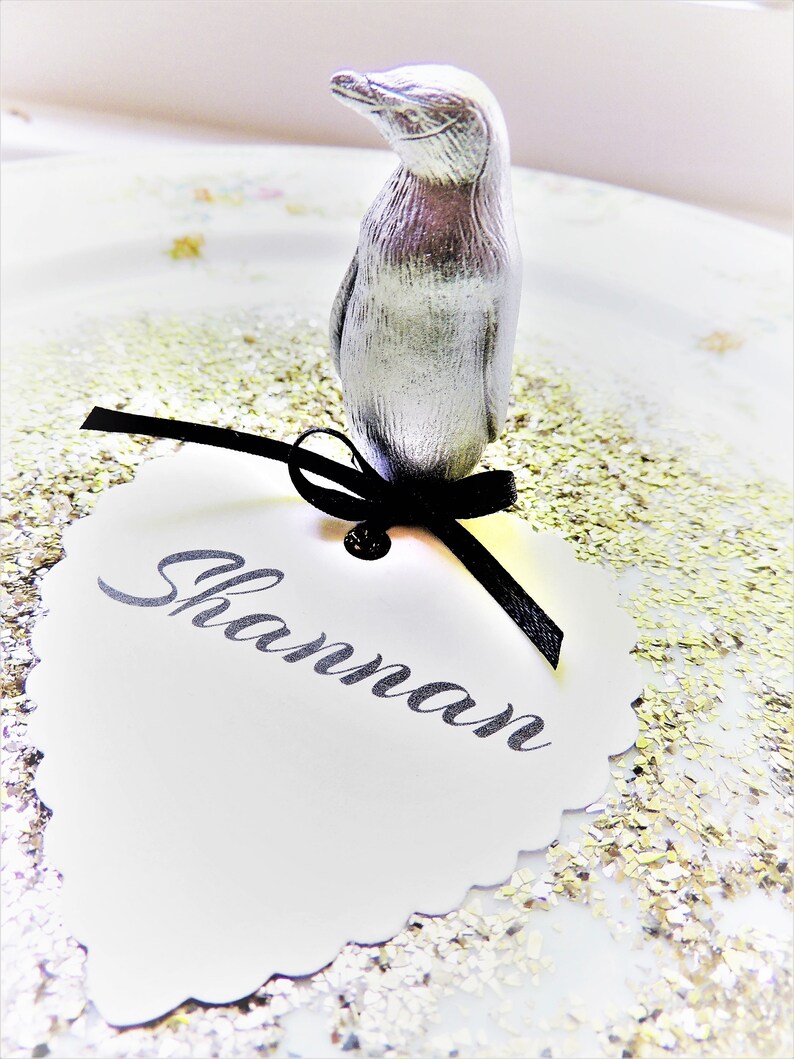 Gold Silver Animal Place Card Holder Wedding Assorted Penguins Etsy