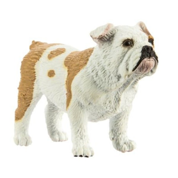 DOG FIGURINE For Wedding Cake Topper Large MINIATURE English Bulldog Animals Figure Dog Eating Cake Diorama Supply Plastic Model Safari Ltd